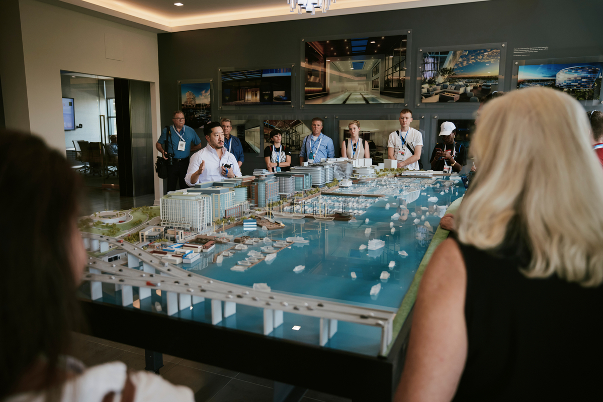 Architects reviewing a model